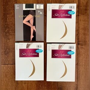 NEW Vintage Hanes Silk Reflections Evan Picone pantyhose lot size EF 3